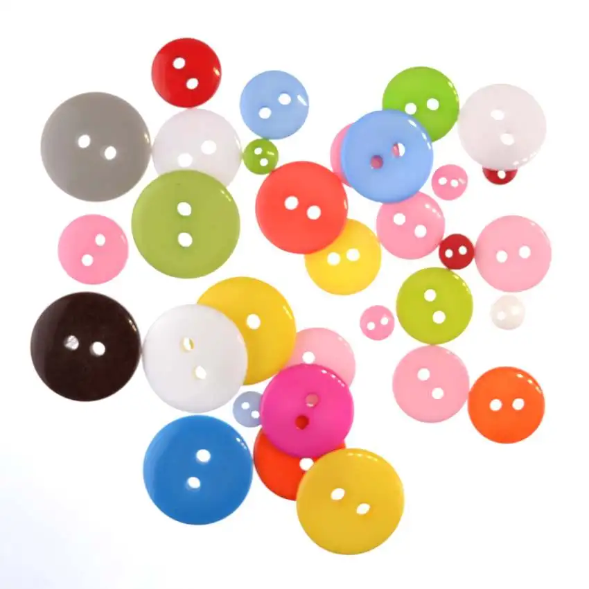 50/100PCS Garment Accessories  6/9/11/15/18/20/23mm Round Plastic Button 2 holes Craft Sewing Children\'s Garment Sewing Notions