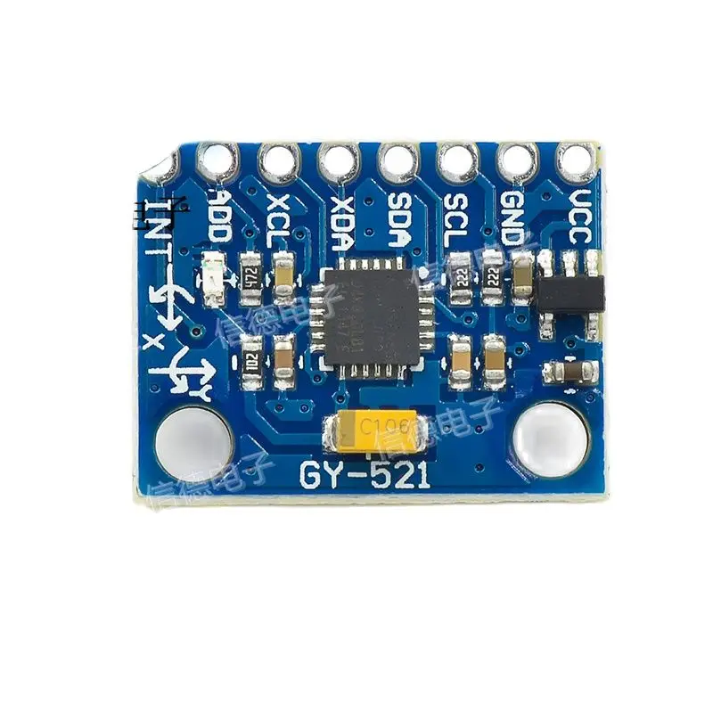 GY-521 módulo de aceleração de três eixos giroscópio 6dof módulo MPU-6050 com diagrama esquemático de código