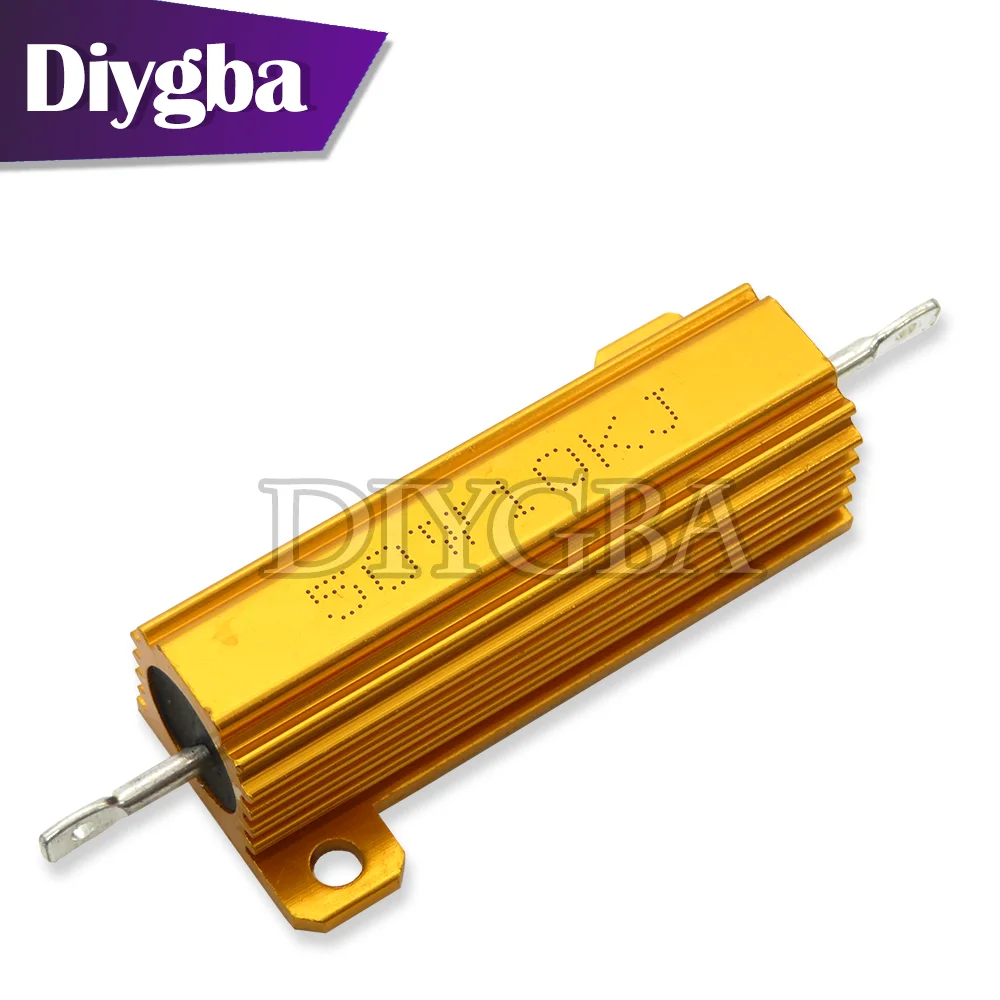 50W Aluminum Power Metal Shell Case Wirewound Resistor 0.01~100K 1 2 3 5 6 8 10 100 150 1K 10K 100K ohm DIYGBA RX24 resistance