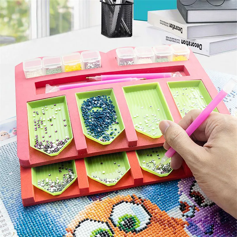 Multi-function Diamond Painting Tray Holder Drill Pen Diamond Box Drill Clay Organizer Storage Box DIY Craft