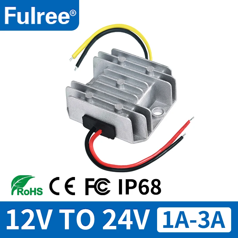 Fulree®12 V do 24 V 1A 2A 3A DC DC Step Up napięcie samochód konwerter 12 V do 24 V wzmacniacz mocy transformatora