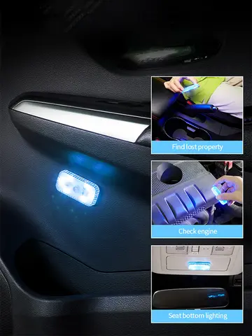 BLALION LED Interior Light Lamp Magnetic Wireless Touch Light Auto Roof Ceiling Reading Lamp for Trunk Storage Box USB Charging