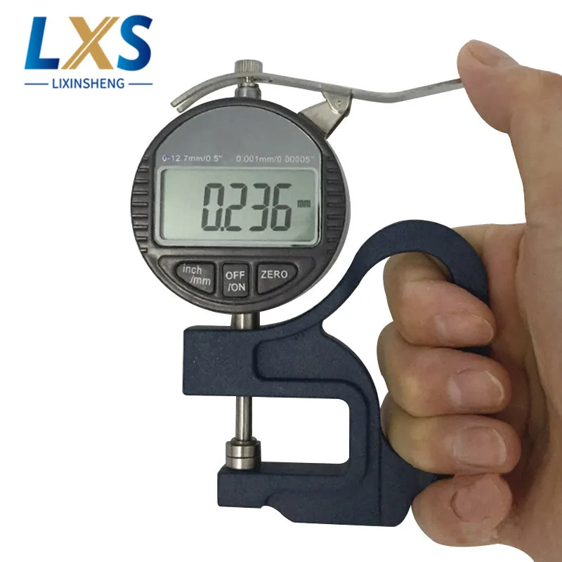 Digital Display MicronsThickness Gauge 0~12.7mm Metal Micrometer Thickness Gauge For Plastic Film