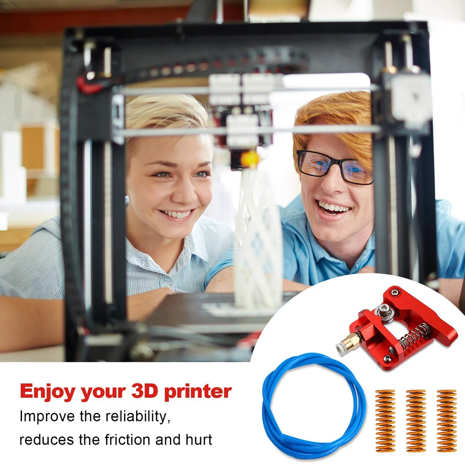 Drive Feeder MK8 Kit Extruder 3D Printer Extruder Frame Kit Blue PEFT Tubing Die Spring for Ender 3 Pro Ender 5 CR-10/ CCR-10S