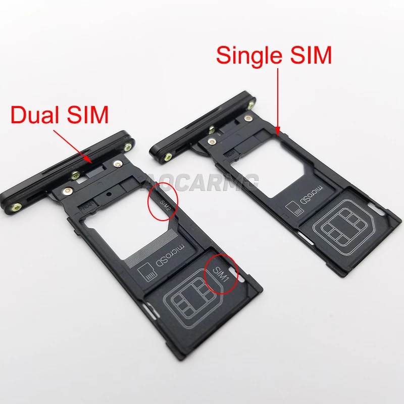 Aocarmo Pojedynczy Podwójny Czytnik Kart Pamięci MicroSD, Tacka SIM, Gniazdo SIM do Sony Xperia XZ3 H8416 H9436 H9493, Zamiennik — zdjęcie 4