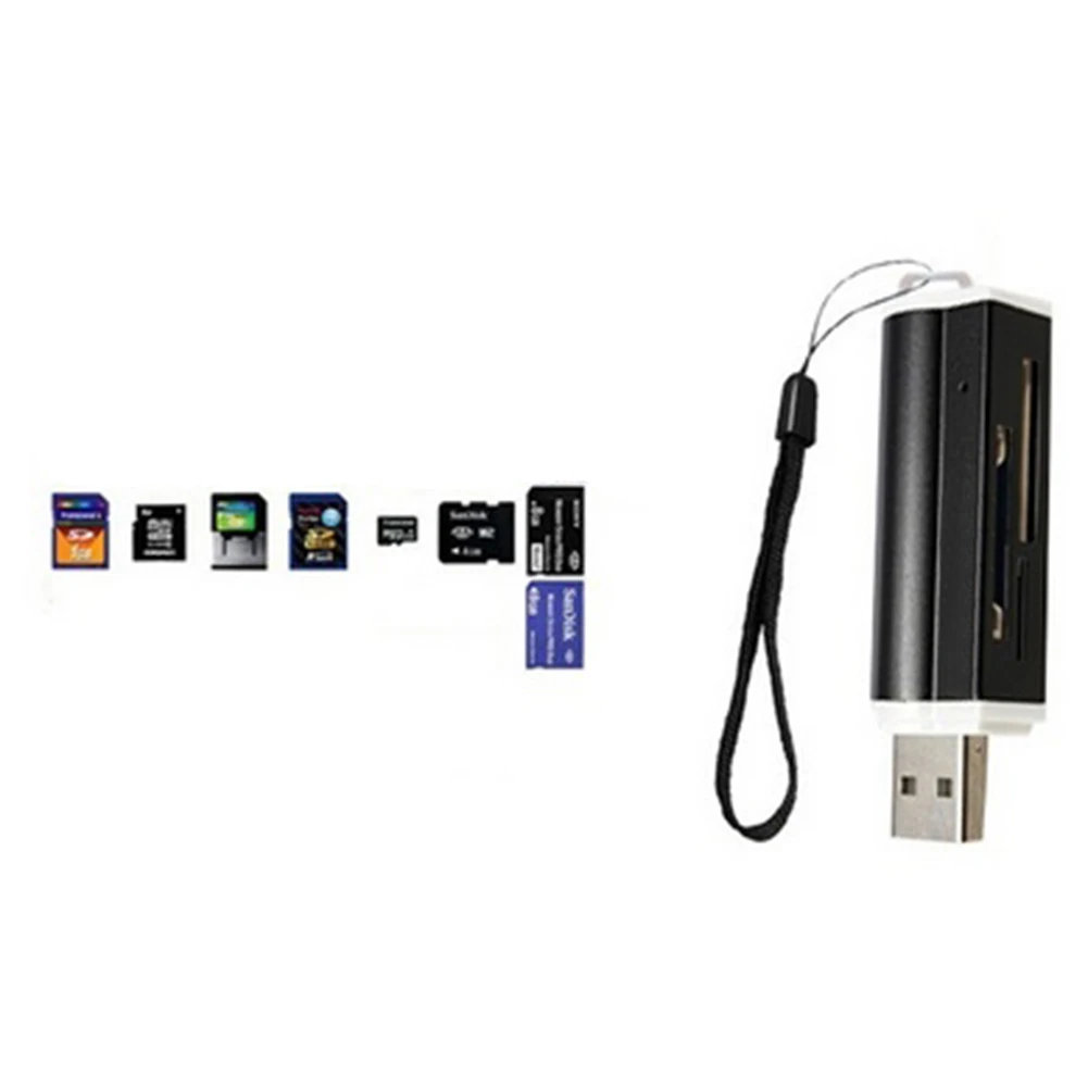 Lector de tarjetas de memoria multifunción USB 2 0 TF SDHC MS, alta velocidad, 4 en 1