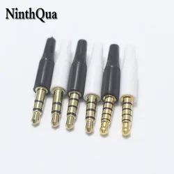 4pcs 3.5mm 3Pole 4Pole 5Pole Stereo Male Plug 2 in 1 Gold-plated Mic DIY Repair Parts for Huawei Samsung Sony PC Taplop