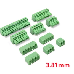 10 Set 3.81 2/3/4pin-10pin Straight Needle Terminal Plug Type 300V 8A 3.81mm Pitch Connector Pcb Screw Terminal Block