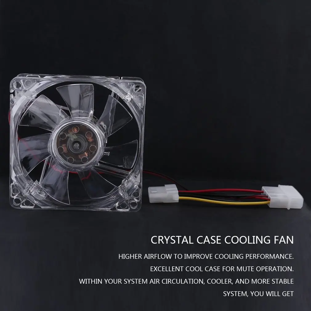 Computer Fan 4 LED 80mm 8025 8cm Silent PC Computer Case Cooler Cooling Fan Mod Blue and Colorful lightBest Selling In