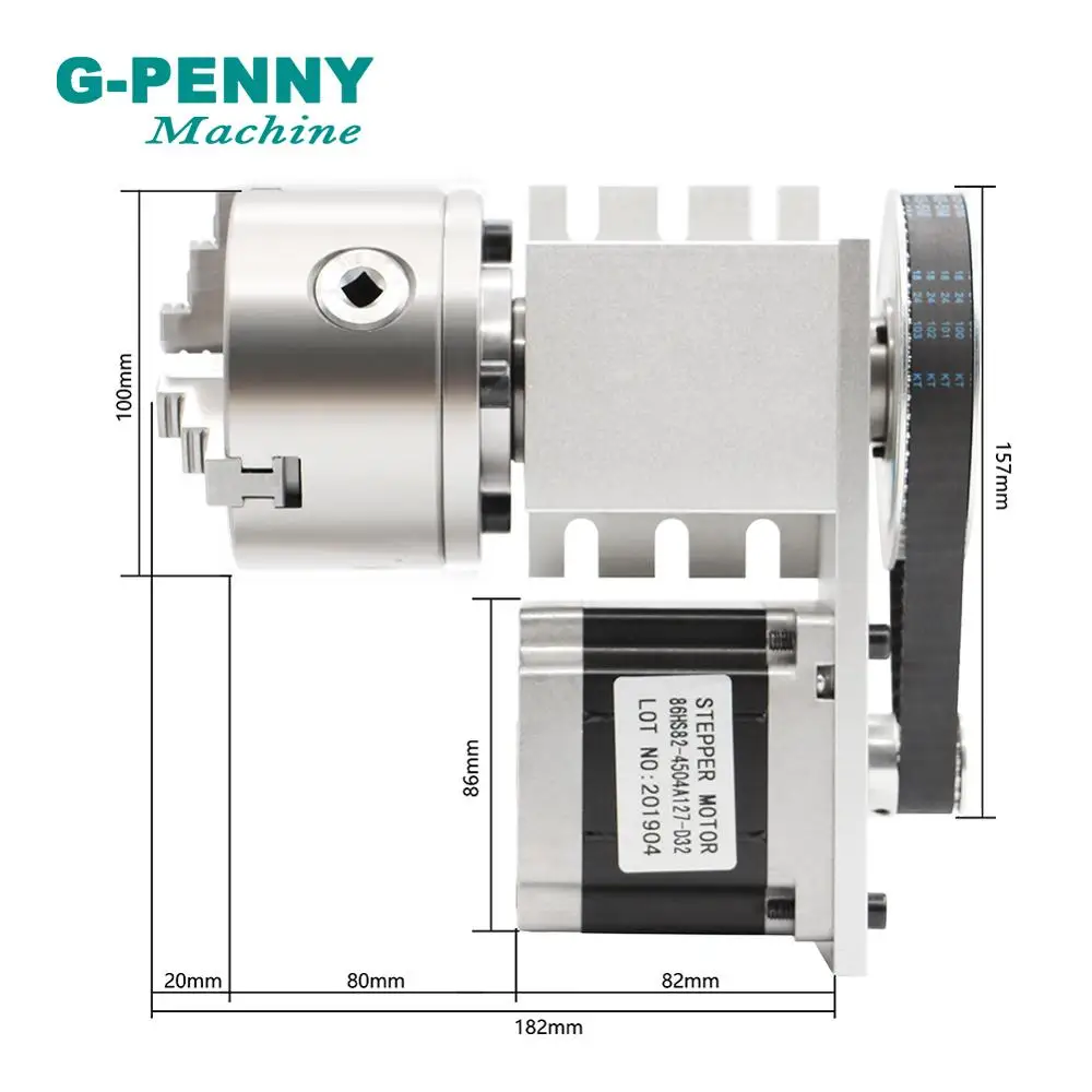 CNC A axis Rotary axis 100mm 3 Jaw 4 Jaw chuck 4th Axis CNC dividing head/Rotation 4:1 with CNC Nema34 stepper Motor