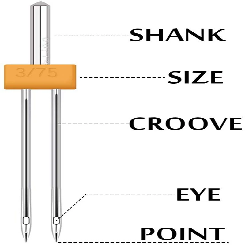 IMZAY 10 Sizes Double Twin Sewing Machine Needles With Plastic Box Multifunctional Household Sewing Machine Needles