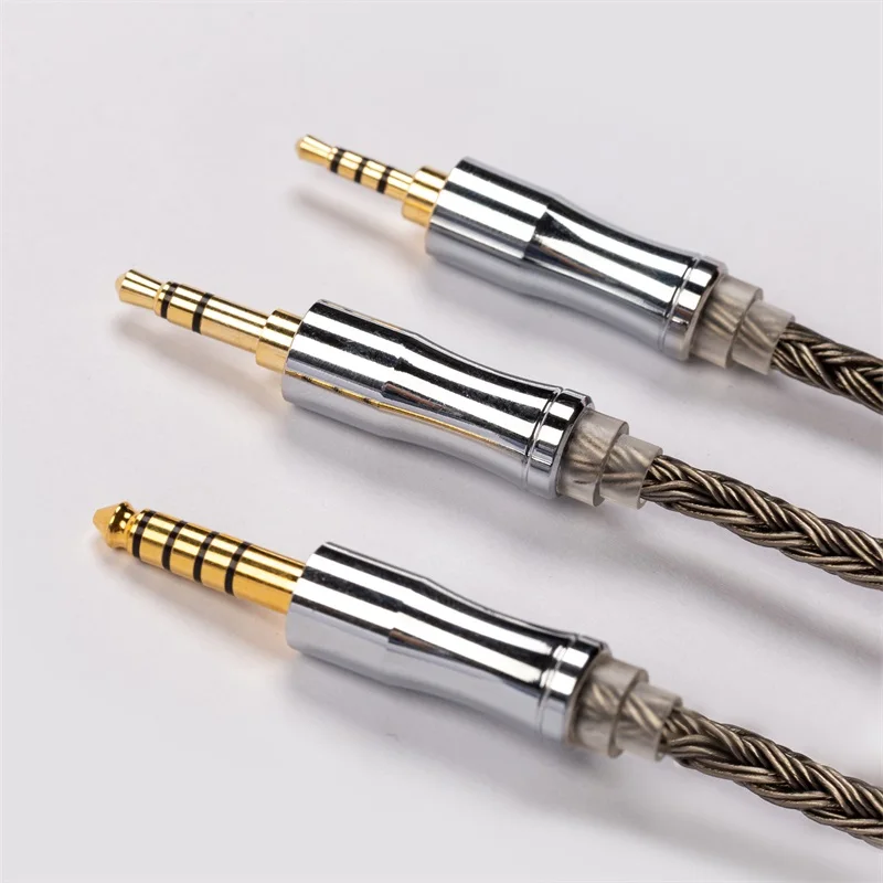 Kbear mostrar atualização 24 núcleo 5n ofc prata chapeado cabo 2.5mm/3,5mm/4.4mm fone de ouvido plug para kbear tri blon kz fone de ouvido iem cabo