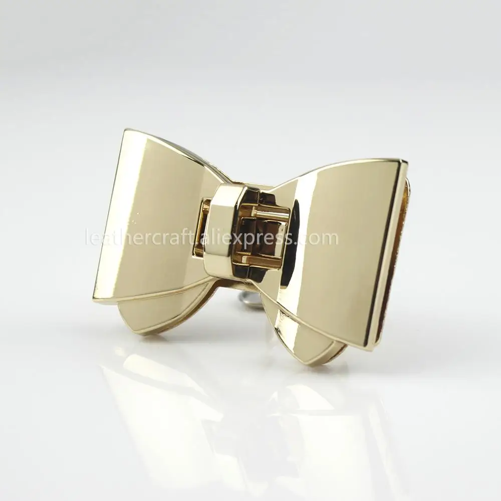 

1pcs Metal Bowknot Turn Lock Twist Lock Clasp for Leather Craft Women Bag Purse Handbag Shoulder Bag Closure DIY Accessories