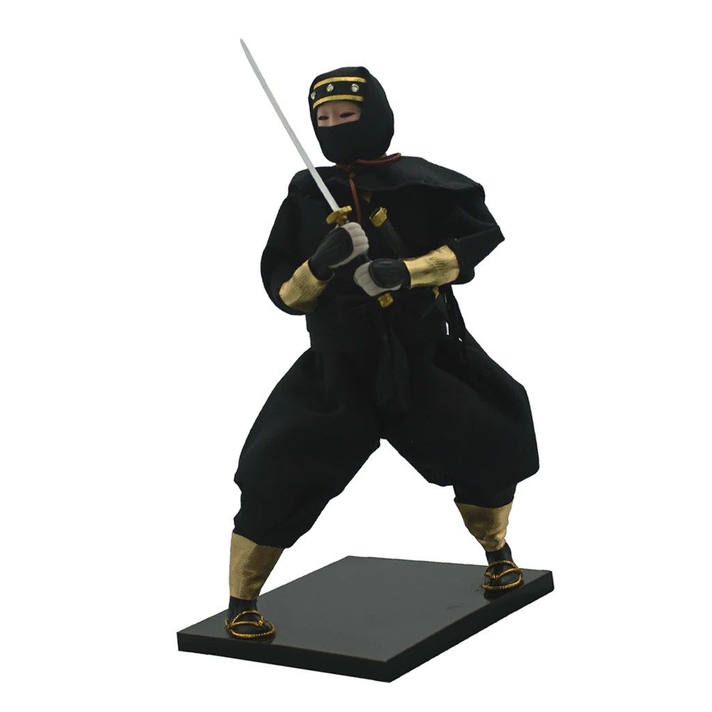 12inch Japanese Ninja Doll  Wearing Black Uniform Gift Collectible