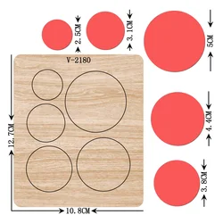 Round Wooden Card for Scrapbooking, New Cutting Dies, Multiple Sizes, V-2180