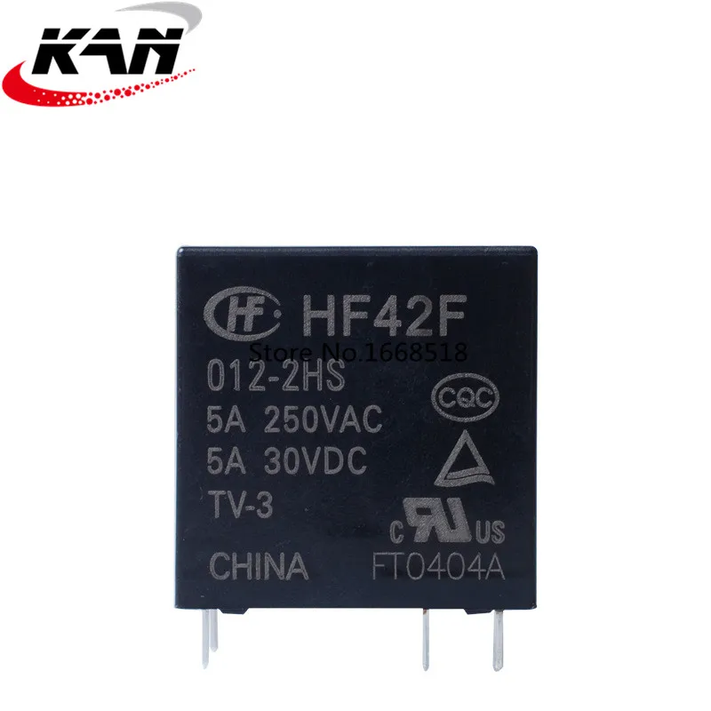 

10PCS/lot Power relay JZC-42F HF42F-005-2HS HF42F-012-2HS HF42F-024-2HS 5A250VAC 6PIN 2 group normally open