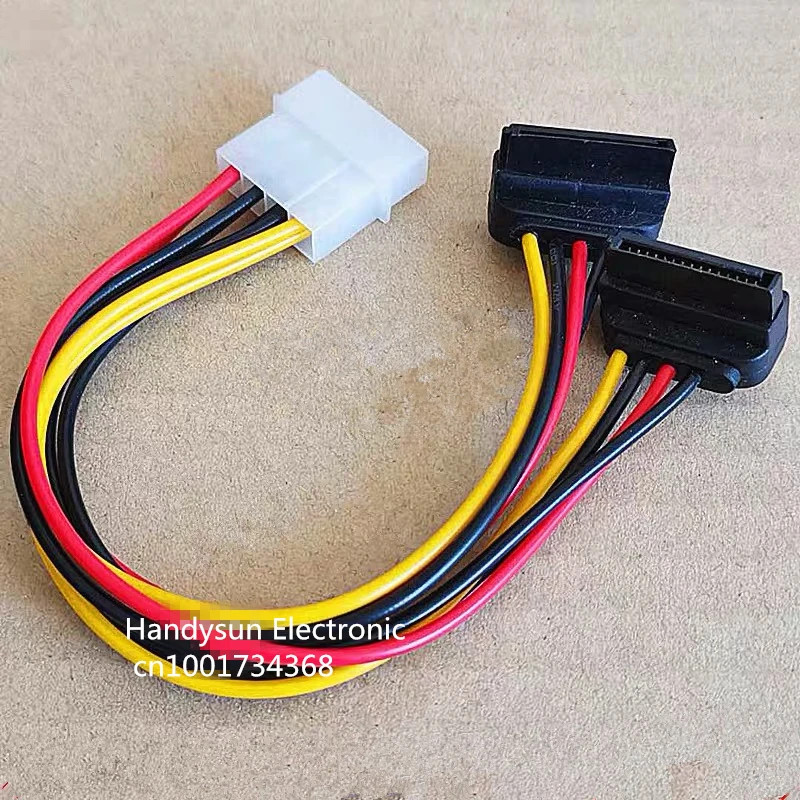 4Pin IDE Nữ Molex To 90 Độ 2 Nữ Serial ATA SATA Dual 15pin Đến 4pin Chia Cổng Adapter Cứng Ổ Cáp Cấp Nguồn