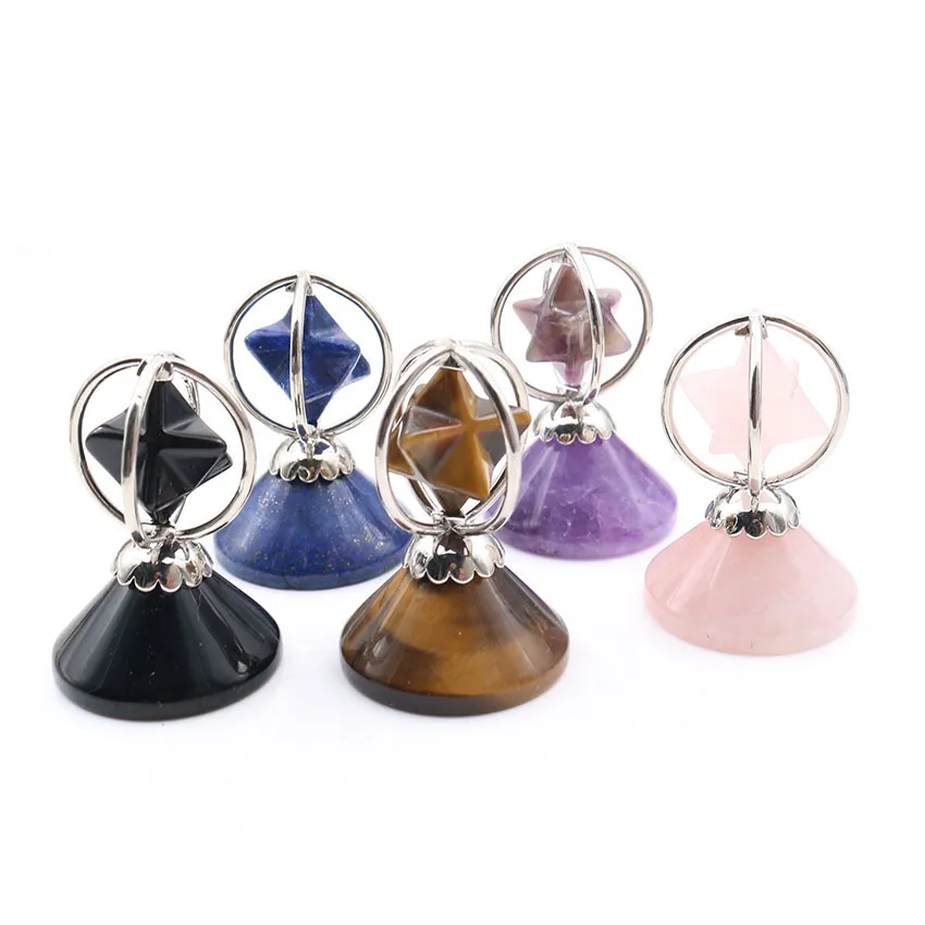 XSM Cone Shape Pyramid Energy Generator Rotating Merkaba Reiki Healing Crystal Stones Spiritual Transmitter Home Decor Jewelry