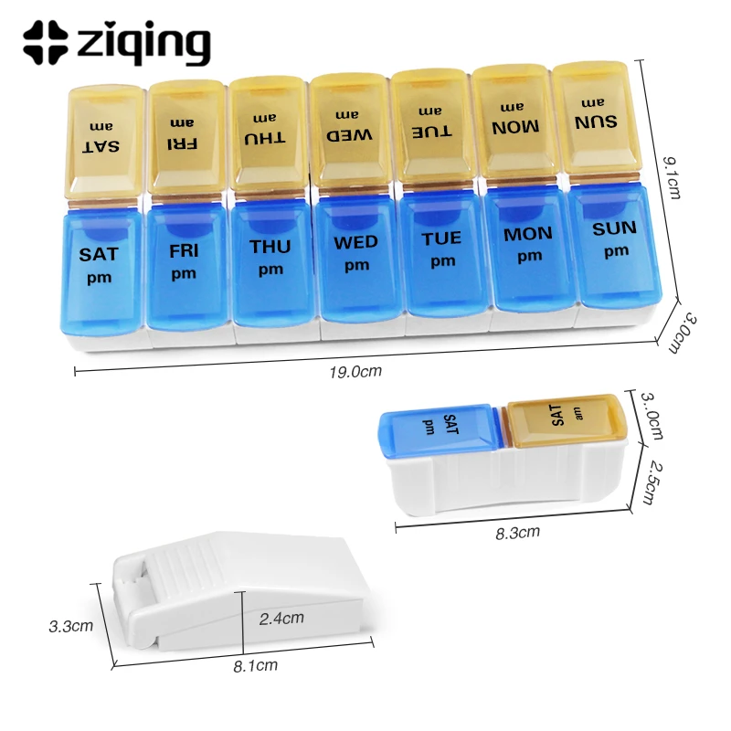 14/28 Grids 7 Days Weekly Pill Case Medicine Tablet Dispenser Organizer Pill Box Splitters Pill Storage Organizer Container