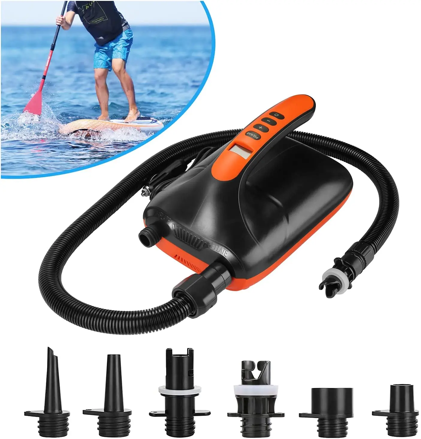 12V SUP Max 16/20 PSI Intelligent Inflatable Pump Electric Air Pump Dual Stage For Outdoor Paddle Board