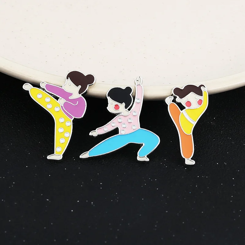 Chinese style pins martial arts cartoon girl brooch cute girl pin wild sweater accessories kung fu brooch backpack badge