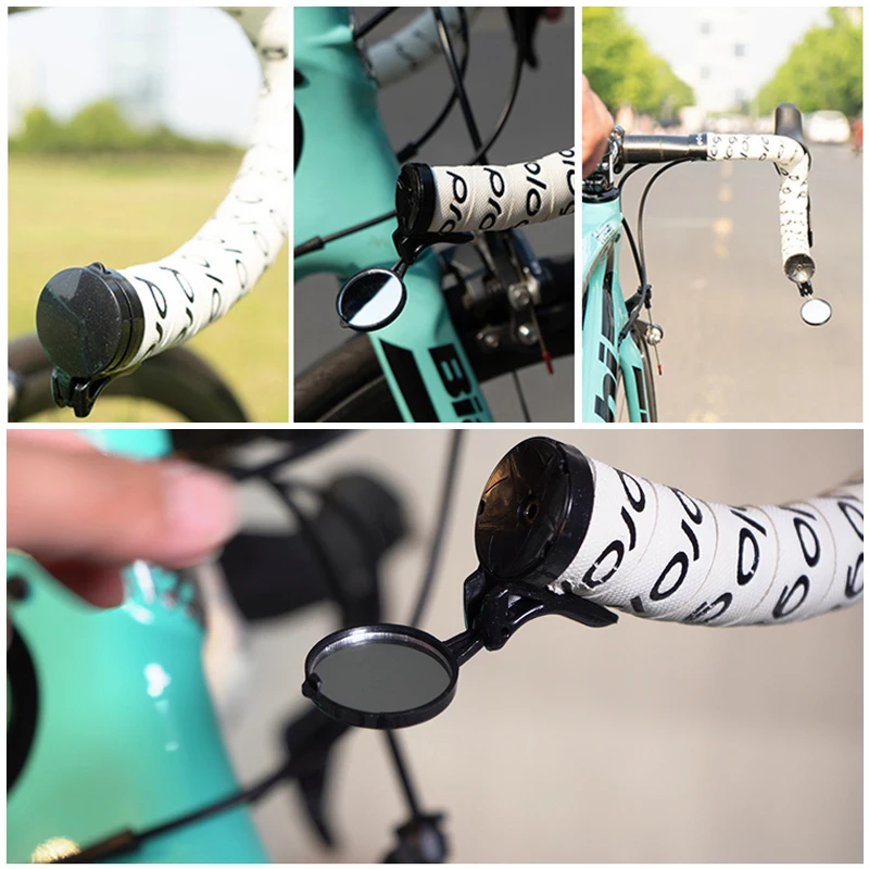 Mini Adjustable Bike Rearview Mirror Bike Bicycle Handlebar Flexible Safe Rearview Rear View Mirror 360 Degrees Rotate Cycling