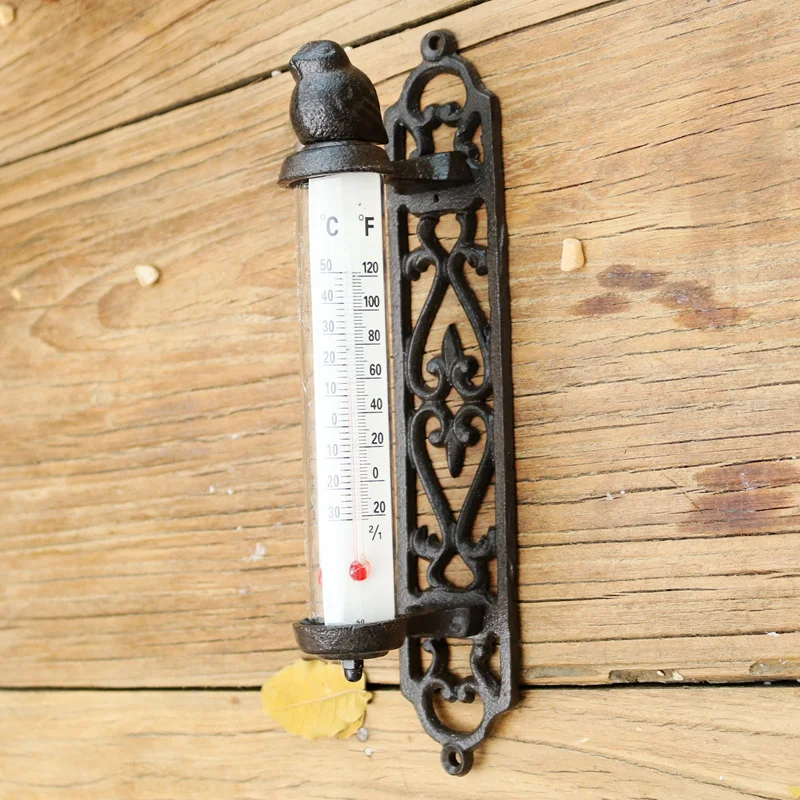 Retro Indoor Thermometer Home Creative Garden Garden Wall-mounted European-style Thermometer Home Decoration