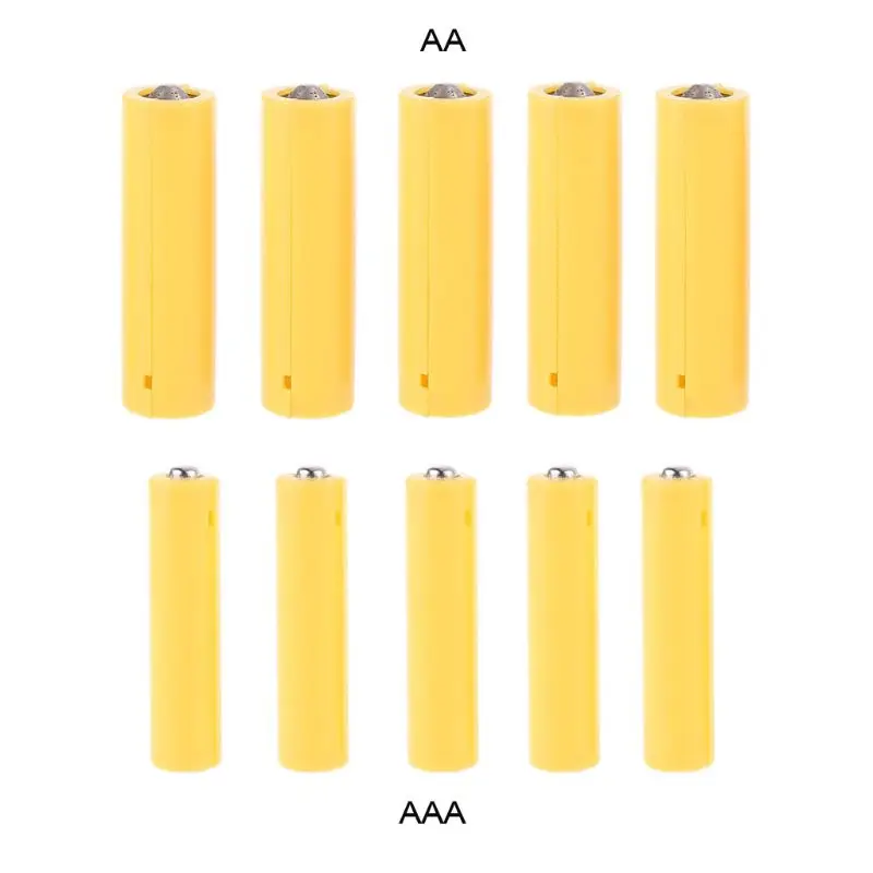 5Pcs LR06 AA LR03 AAA Size Dummy Fake Battery Setup Shell Placeholder Cylinder Conductor