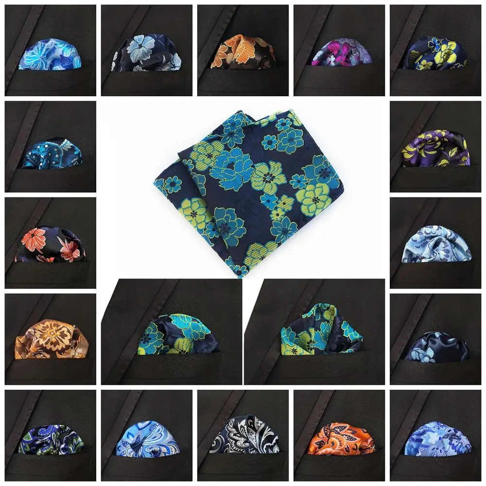 

Men's Floral Silk Handkerchief Paisley Pocket Square Fashion Men Hanky For Wedding Party Chest Towel 25*25CM