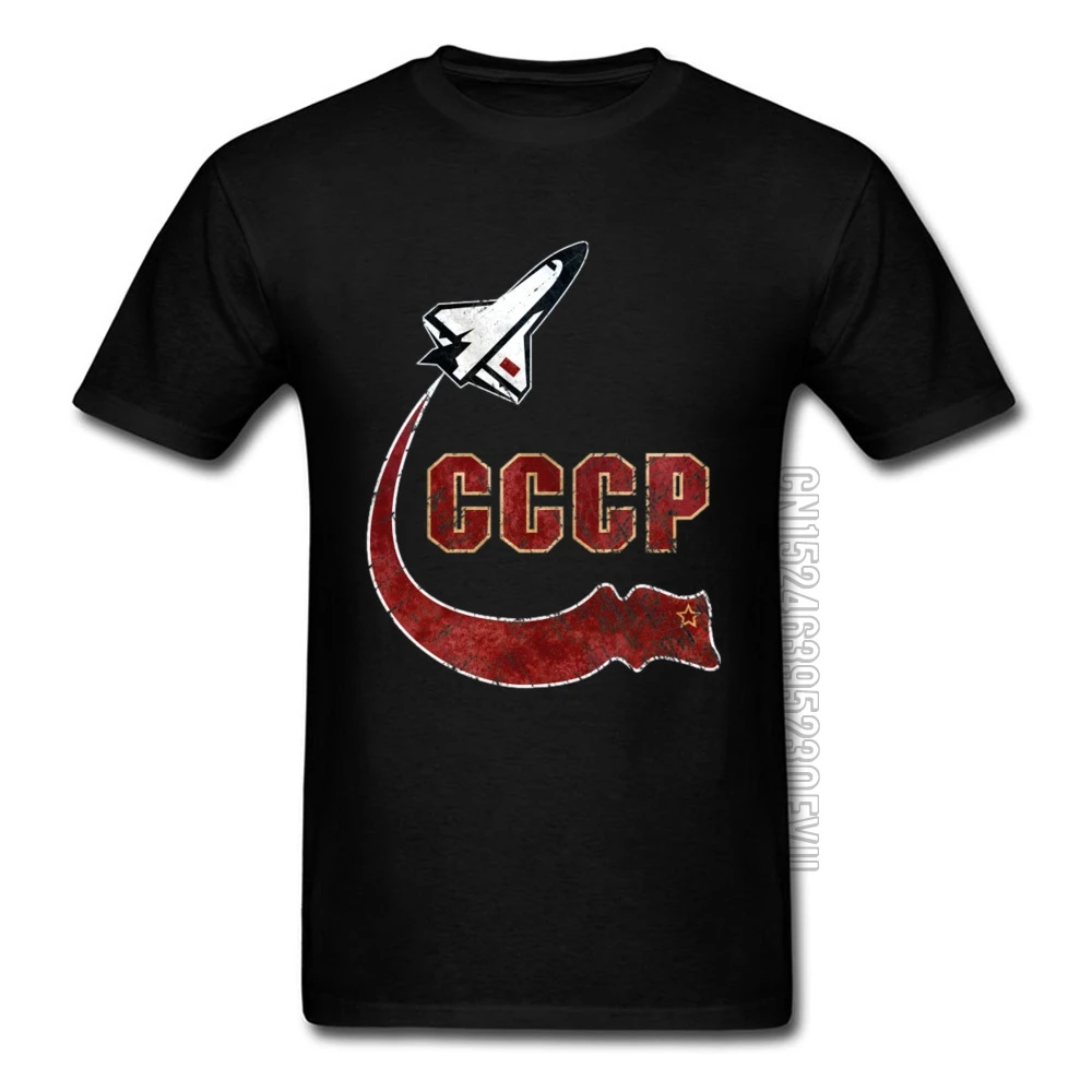 Russia Soviet Cosmonaut Yuri Gagarin Tshirts CCCP SpaceX Sputnik Artificial Satellite Apaceship T Shirt Space Rocket Men Tshirt