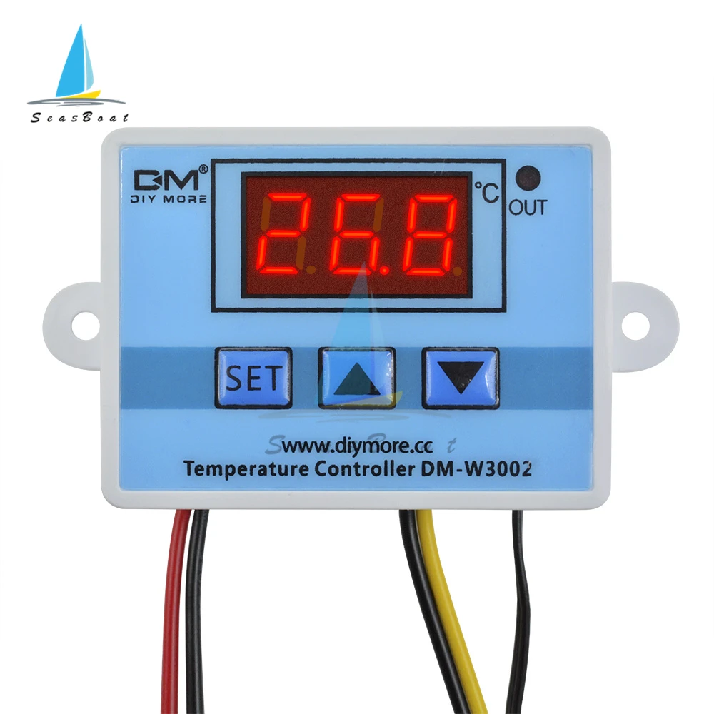 XH-W3002 220V 24V 12V Digital LED Temperature Controller 10A Thermostat Control Switch with Waterproof Sensor Probe W3002