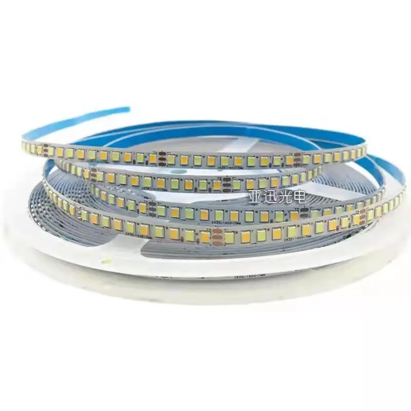 High Lumen 2835-200D Double Colors LED Strip 7mm Width Light Tape Work with Driver Used in Chandeliers Ceiling Lamp Panel Light