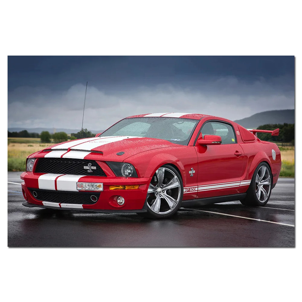 

Modern Decorative Painting Mustang Shelby GT500 Muscle Car Picture Posters and Prints Canvas Wall Art for Home Room Decor