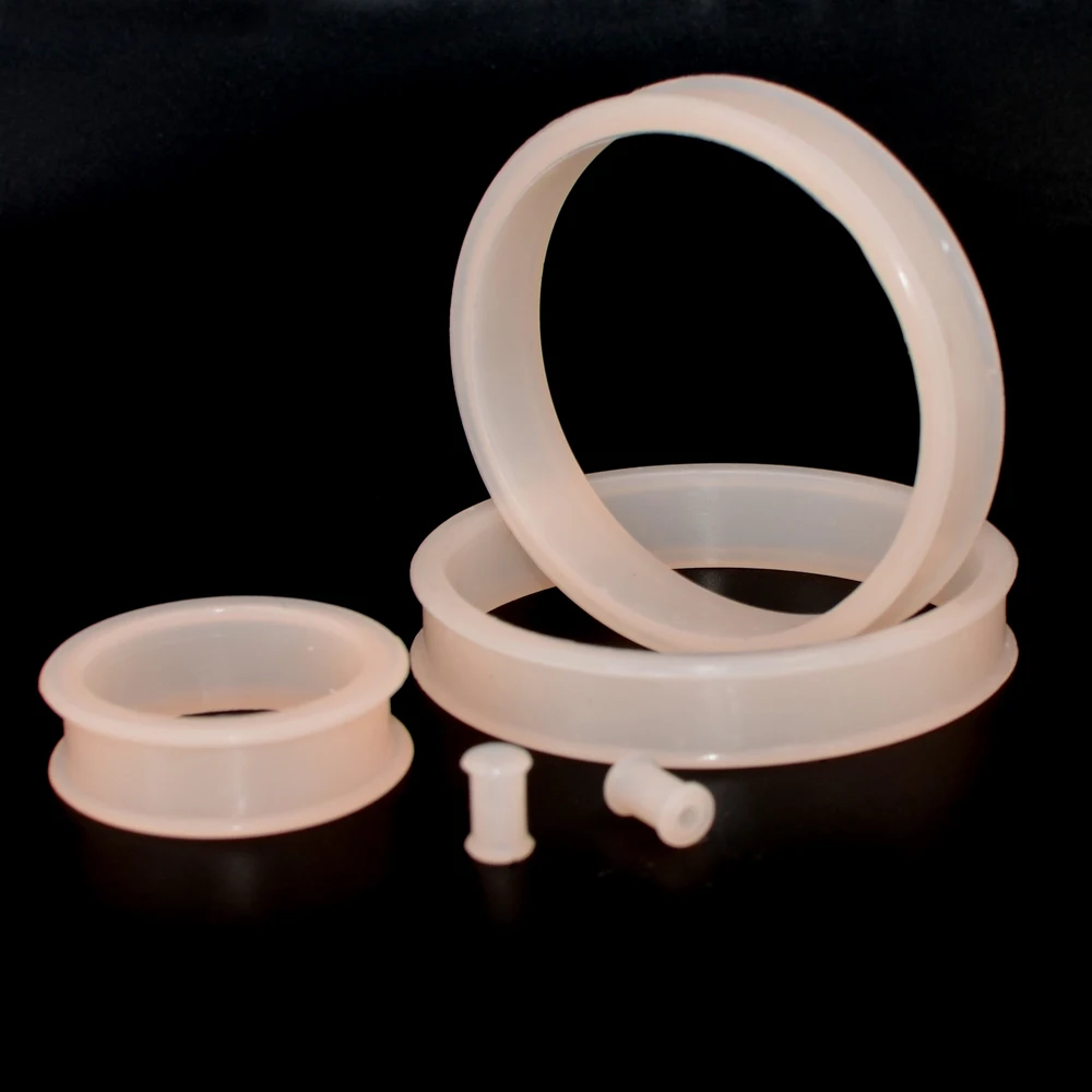 1pair Large Size Ear Silicon Ear Plugs Retainer Expander Silicone Flexi Soft Hollow Flesh Tunnel Piercing Stretchers Earrings