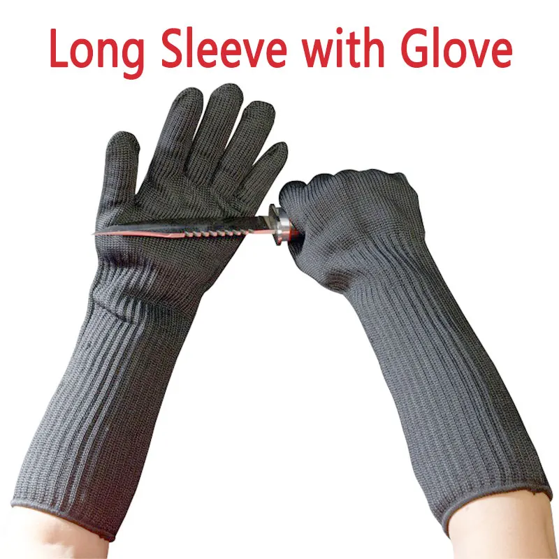 NMSafety Long Sleeve Glove Cut-Proof Protect Stainless Steel Wire Safety Anti-Cut Breathable Work Gloves