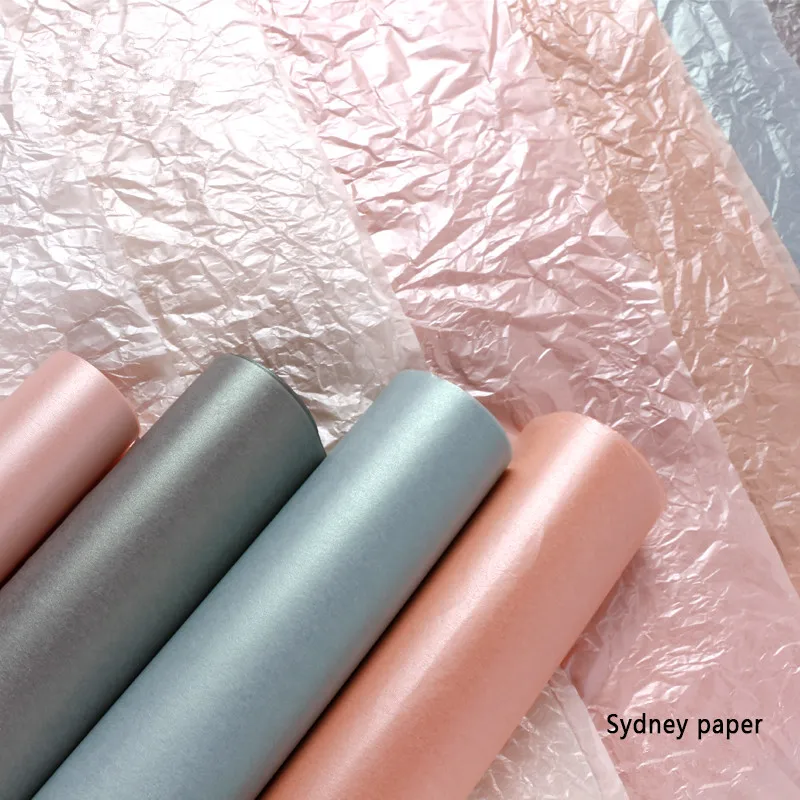 

20pcs Pearlescent Sydney Paper Lined Bouquet Floral Flower Packaging Material Waterproof Flower Wrapping Paper 50X70CM