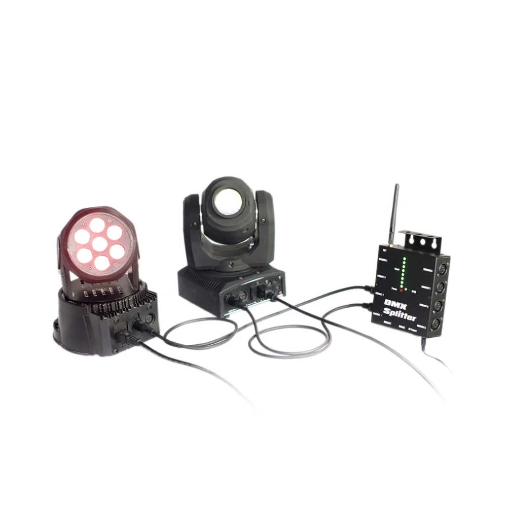 8Channels DMX512 Wireless Splitter DMX Stage Lights Signal Amplifier Splitter 8Ways DMX Distributor For Party Disco Stage Light