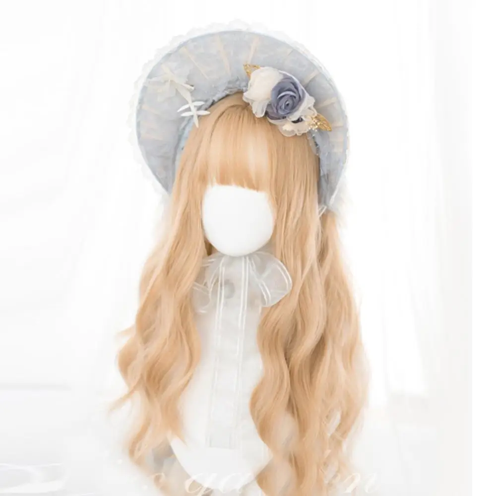 CosplayMix – perruque Lolita synthétique 68CM, cheveux longs ondulés japonais résistants à la chaleur, frange + bonnet pour fête