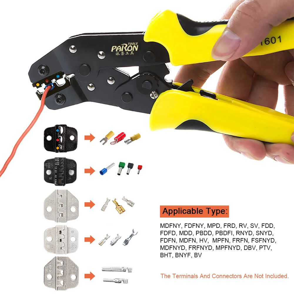 Kit de Pelacables de parón, alicates de engaste de Terminal de trinquete de ingeniería, herramientas de prensado de férula de arranque, pelacables