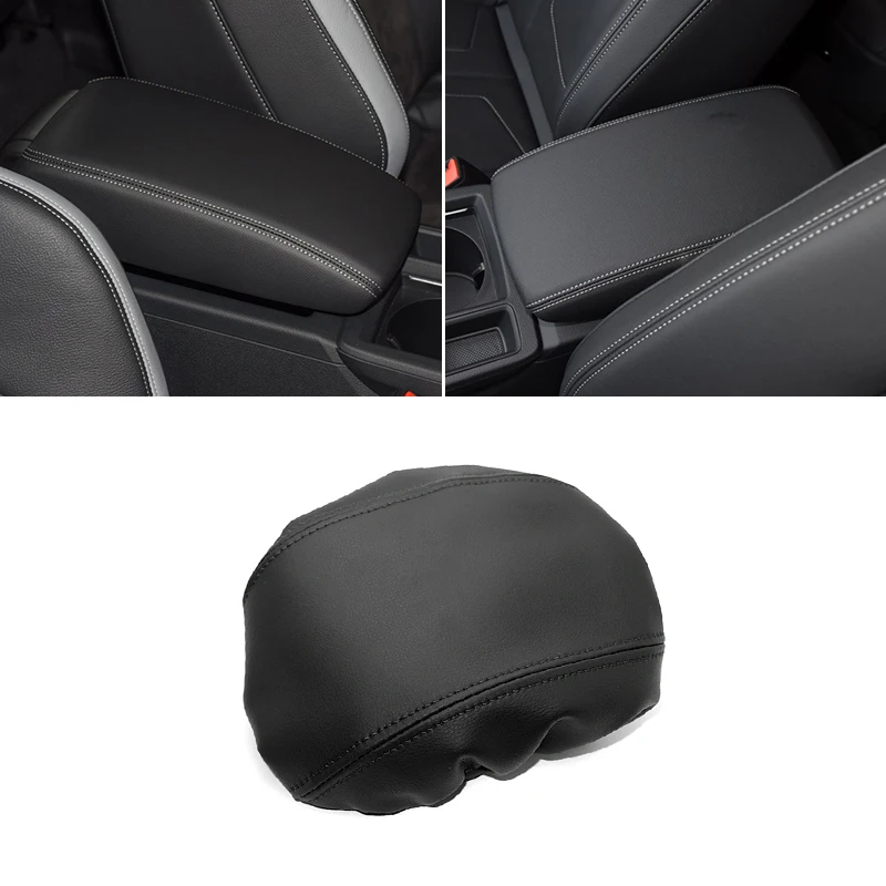 Soft Leather Armrest Cover For Audi Q3 2019 Car Interior Center Control Armrest Box Elastic Band Cover Trim