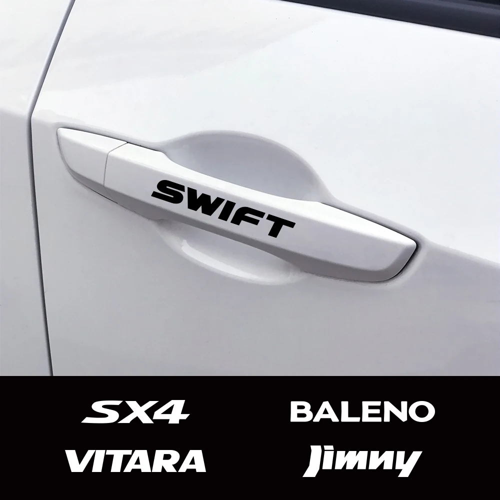 Car Stickers Door Handle PVC Decals For Suzuki S-Cross Grand Vitara Jimny Swift SX4 Ignis Alto Samurai Baleno Ertiga Exterior