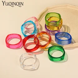 New Trendy Transparent Acrylic Bracelet Bangle for Women Resin Party Bracelets Bangles with Designer Charms Girls Jewelry Gifts