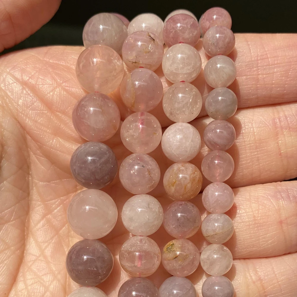 Natural Pink Opal Stone Round Gemstone Loose Spacer Bead For Jewelry Making 6/8/10/12mm DIY Bracelet Necklace