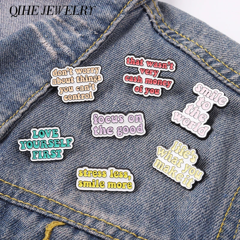 Introvert Encourage Convenient Sticker Text Enamel Pin Quotes Badge Fashion Lapel Brooch Ladies Men Jeans Hat Bag Gift Jewelry