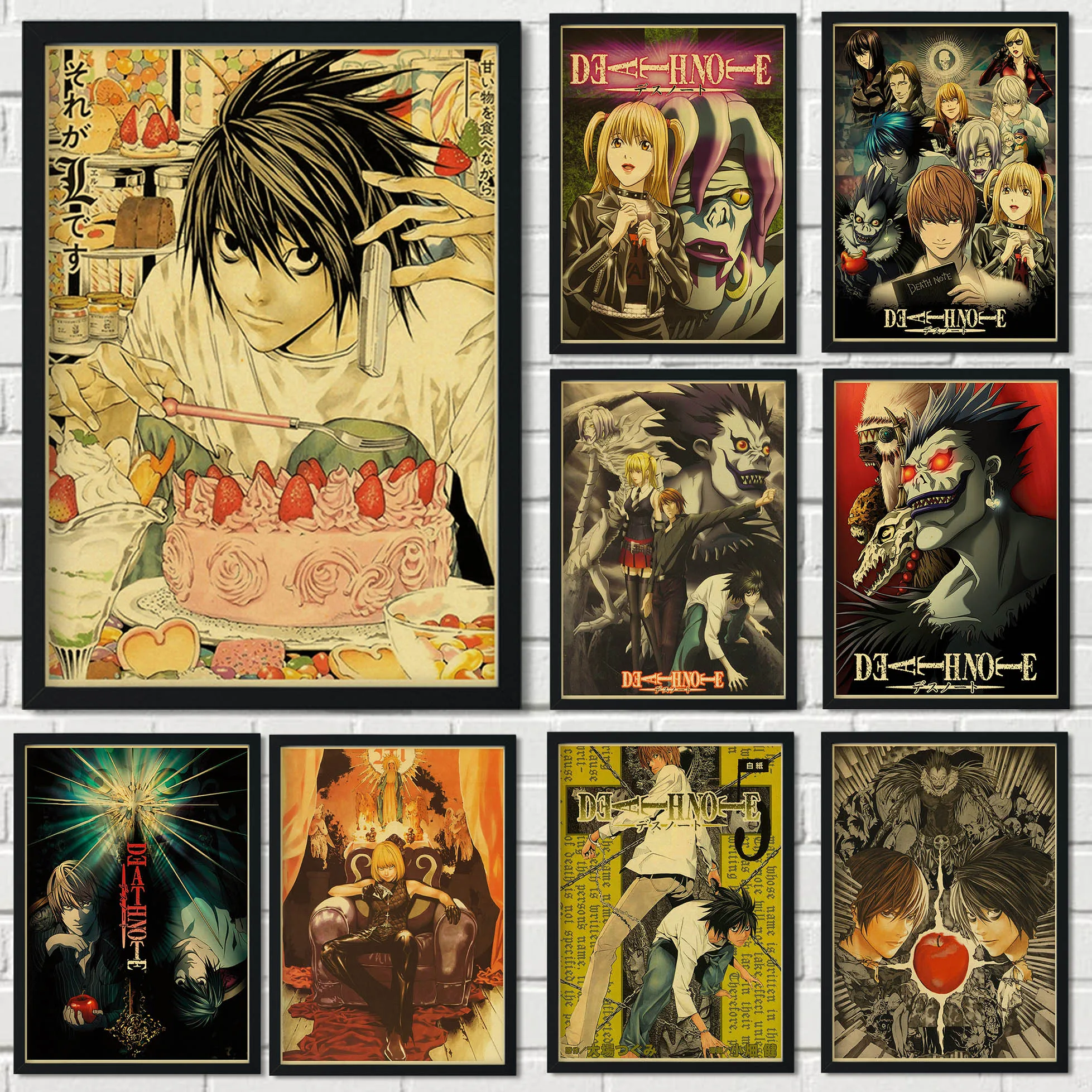 Wall Art Print Painting Canvas Poster Print Anime Picture  Children Home Room Decor Picture HD Classic Japanese Anime Death Note