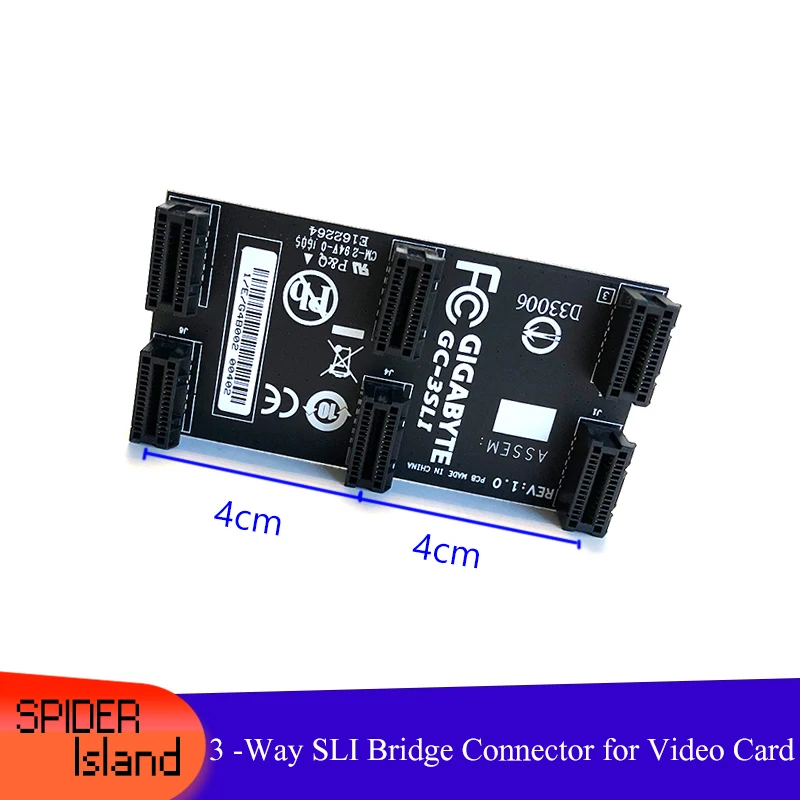 New Original for 3-way SLI N Card SLI Bridge PCI-E Graphics Connector Bridge 4cm + 4cm for Video Card TOTAL 9cm