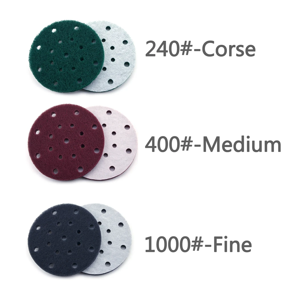 POLIWELL 2PCS 6 Pollici 150 millimetri 240/1000 Grit Lavaggio Pastiglie Affollamento Industriale Purga Pad Heavy Duty Per La Pulizia per la Casa automotive