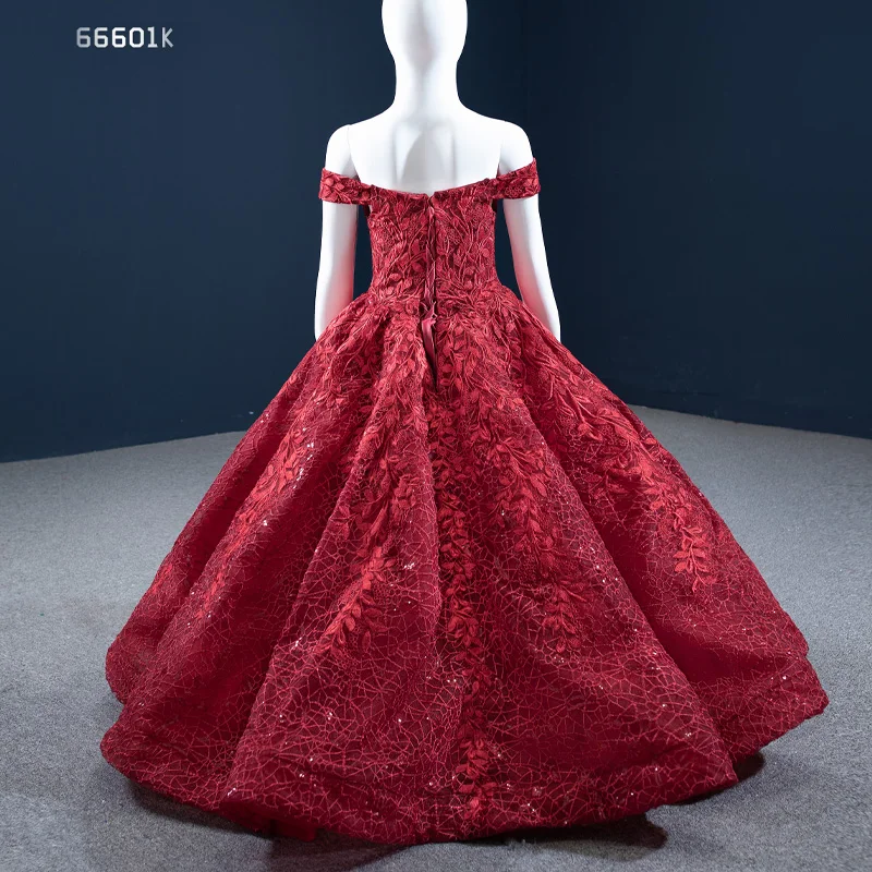 J66601K Jancember-vestidos de desfile rojos para niñas, vestidos de baile de graduación con escote Corazón y hombros descubiertos, 2021