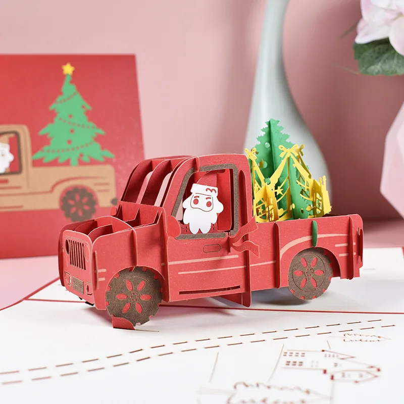 Neue 3D Pop-Up Weihnachtskarten Weihnachtsmann-Einladungskarte Partykarte Kindergeschenke Neujahrs-Dankeskarte Feiertagsgeschenk Postkarte – Detail 20