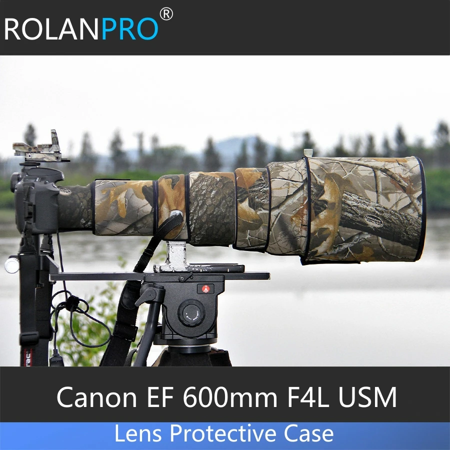 

ROLANPRO Lens Bag Camouflage Rain Cover for Canon EF 600mm f/4 L USM Lens Protective Sleeve Case Guns Lens Coat Outdoor Cover